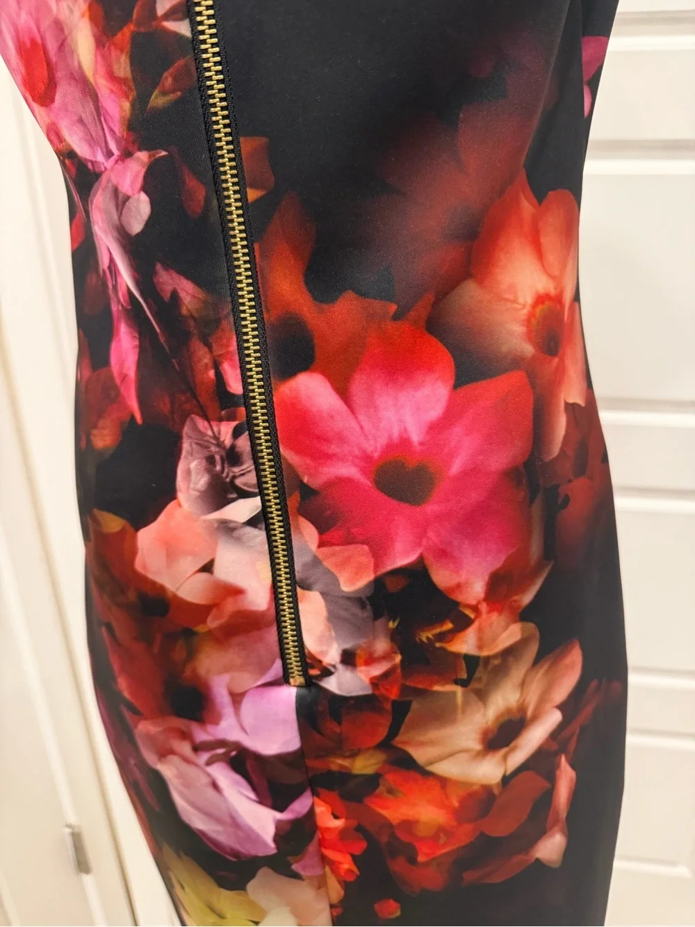 Ted Baker Black Floral Sheath Midi Dress - Picture 9 of 12